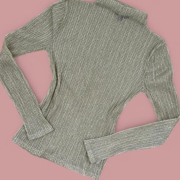 J Crew sheer gold glitter long sleeve turtleneck ✨ size small - Picture 5 of 5